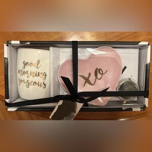 NWOT mug, plate, and tea infuser set